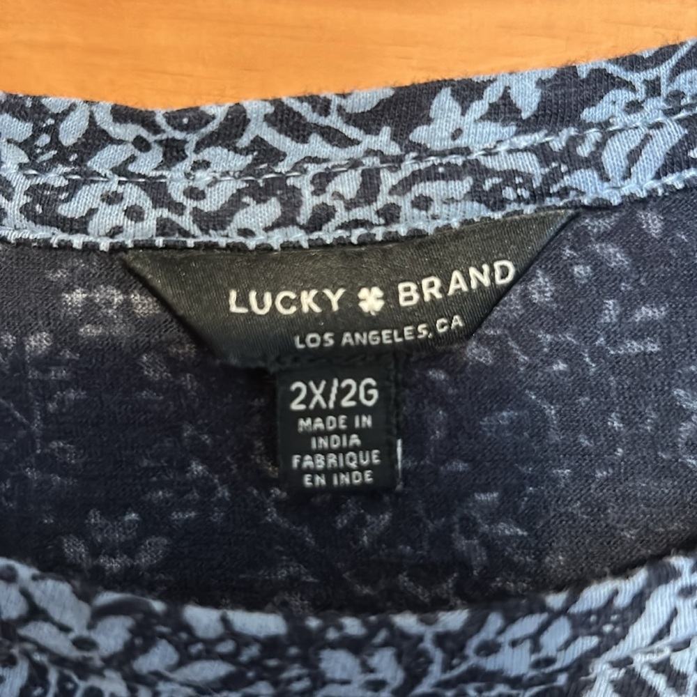 Lucky Brand Women’s 3/4 Sleeve Tunic Worn Only Once Size 2X Blue - Picture 3 of 3